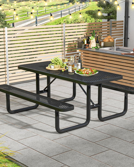 Giantex 72” Picnic Table, Large Outdoor Table & Bench Set for 8