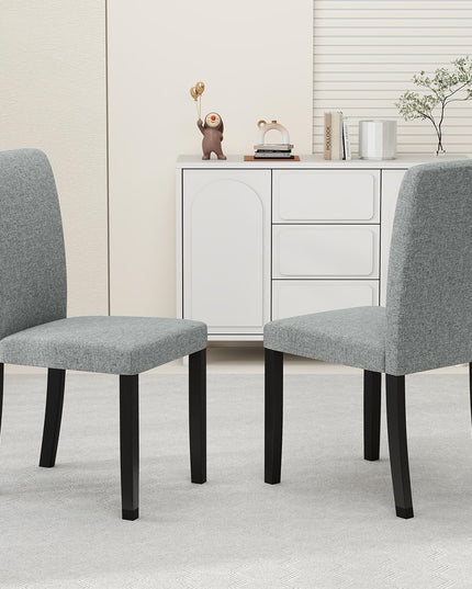 Giantex Upholstered Dining Chairs Set of 2/4 w/Rubber Wood Legs