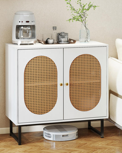 Giantex Small PE Rattan Buffet Cabinet with Storage for Kitchen