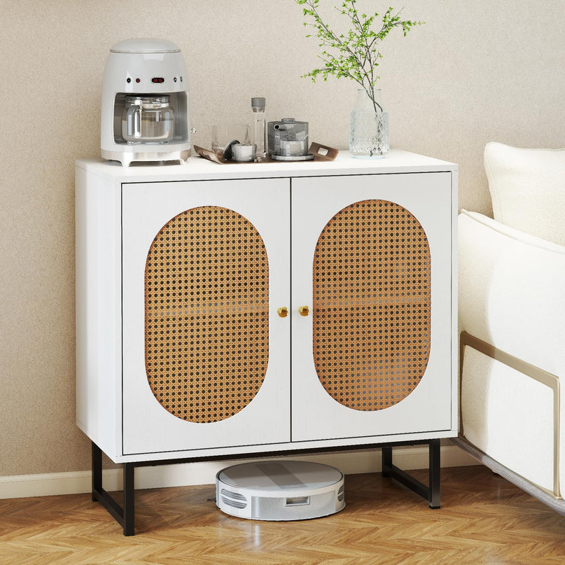 Giantex Small PE Rattan Buffet Cabinet with Storage for Kitchen
