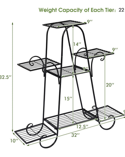 Giantex 7 Tiers Metal Plant Stand Flower Pots Holder