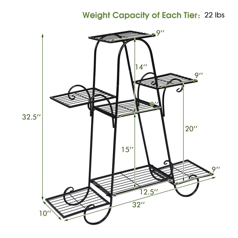 Giantex 7 Tiers Metal Plant Stand Flower Pots Holder