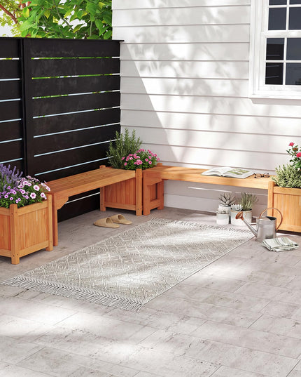Giantex 2-in-1 Outdoor Bench with Raised Garden Bed