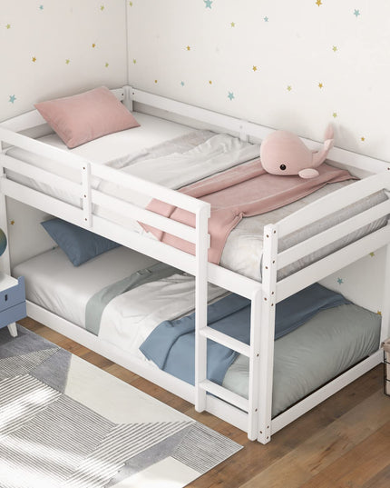 Giantex Solid Wood Twin Over Twin Bunk Bed Frame