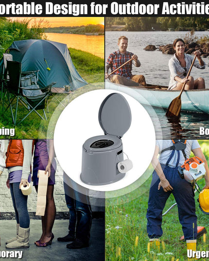 Portable Travel Toilet with Detachable Inner Bucket and Removable Toilet