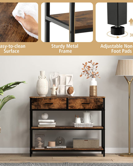 Giantex 3-Tier Entryway Table with Storage - Sofa Side Table