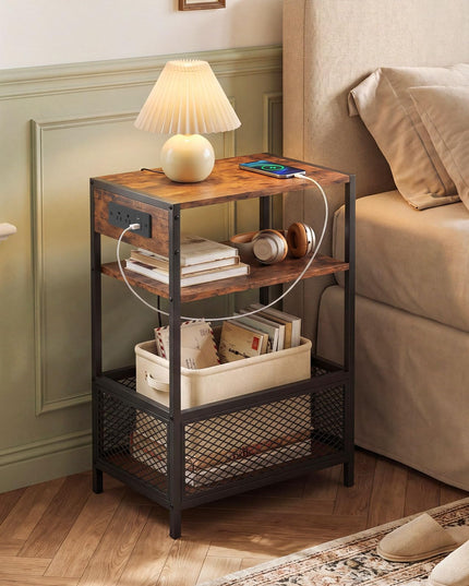 Giantex 3-Tier End Table w/Charging Station