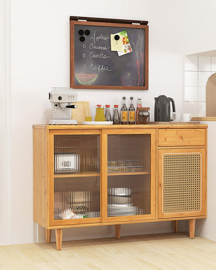 Giantex Sideboard, Bamboo Buffet Cabinet with Storage