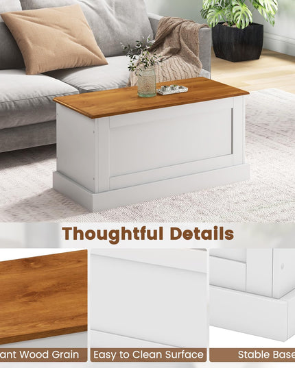 Giantex Storage Bench, 35.5” Storage Trunk with Safety Metal Hinge