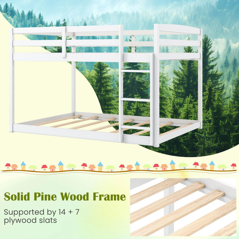 Giantex Full Over Full Bunk Bed with Slats Support for Kids
