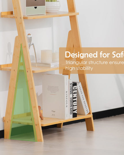 Giantex 5-Tier Ladder Shelf, Multipurpose Freestanding Display Leaning Storage Shelves