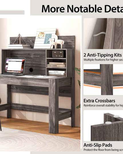 Giantex Computer Desk with Bookshelf
