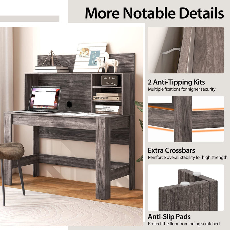 Giantex Computer Desk with Bookshelf