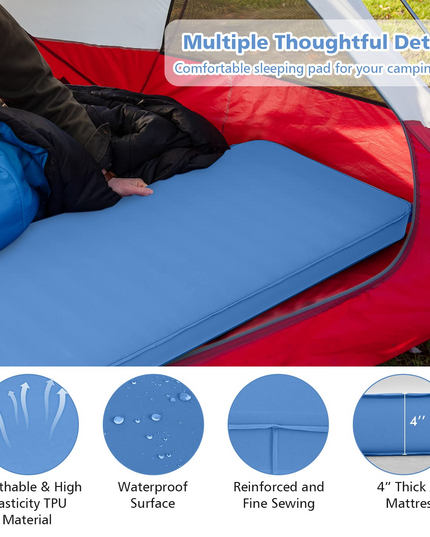 Lightweight Compact Air Mattress w/Carry Bag