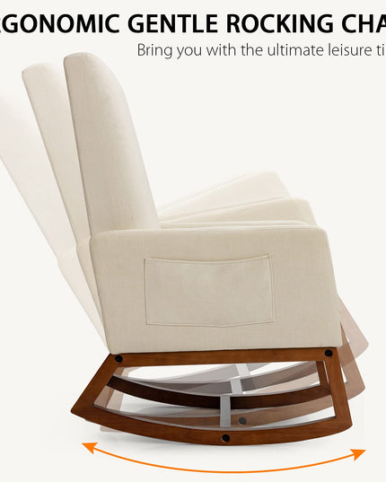 Giantex Rocking Chair Upholstered Living Room Chair