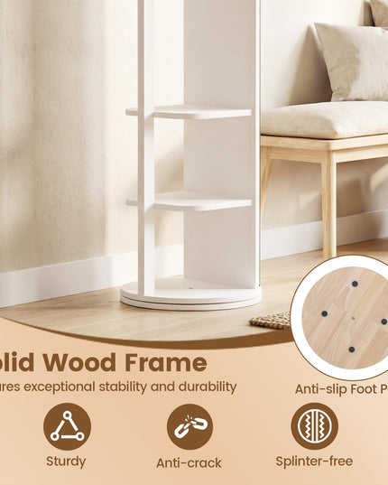 Miroir pleine longueur pivotant Giantex 65,5" avec porte-manteau