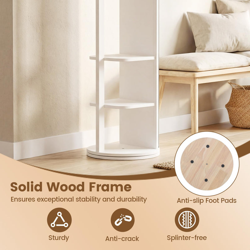 Giantex 65.5" Swivel Full Length Mirror with Coat Rack