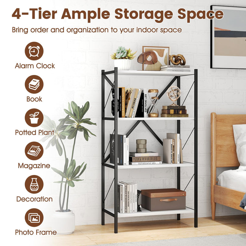 Giantex 3/4 Tier Bookshelf with Heavy-Duty Metal Frame
