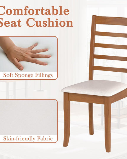Giantex Wooden Dining Chair Set of 2/4 for Living Room Restaurant