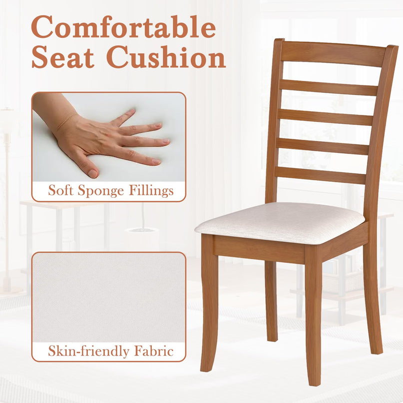 Giantex Wooden Dining Chair Set of 2/4 for Living Room Restaurant