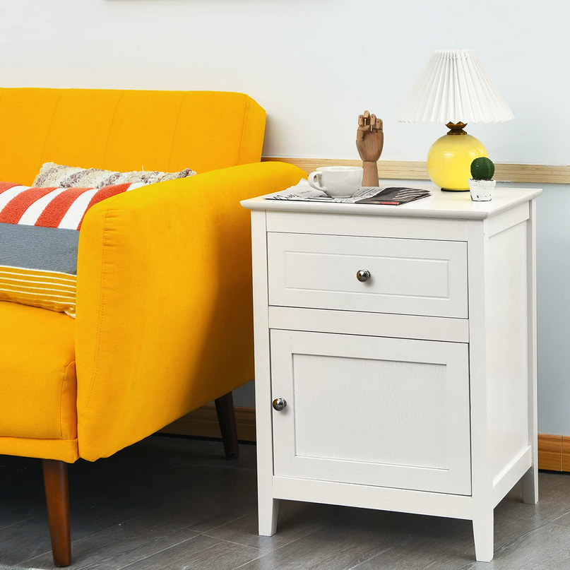 Wooden End Table W/Shelf - Giantex