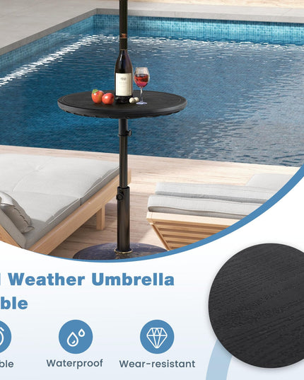 Giantex Umbrella Table - 20" Outdoor Side Table with 1.5" Umbrella Hole, Height Adjustable Knob