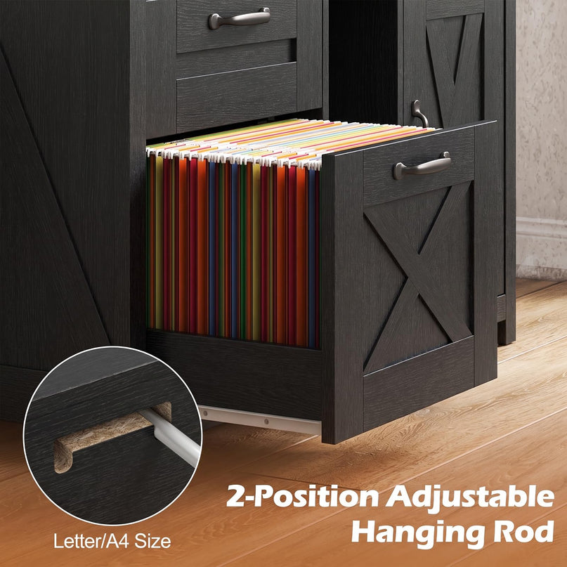 GIANTEX File Cabinet with 2 Drawers for Letter/A4 (37.5"x13"x28.5")