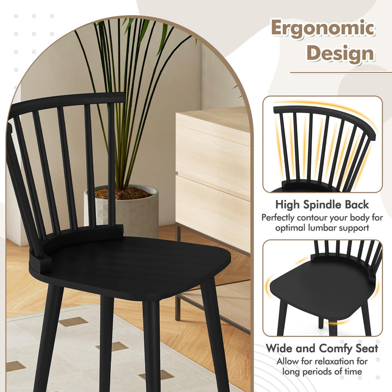 Giantex Windsor Dining Chairs Set of 2/4 for Home Living Room