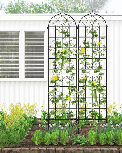 Giantex 86"x20" Metal Garden Trellis for Outdoor Climbing Plants(2/4 Packs)
