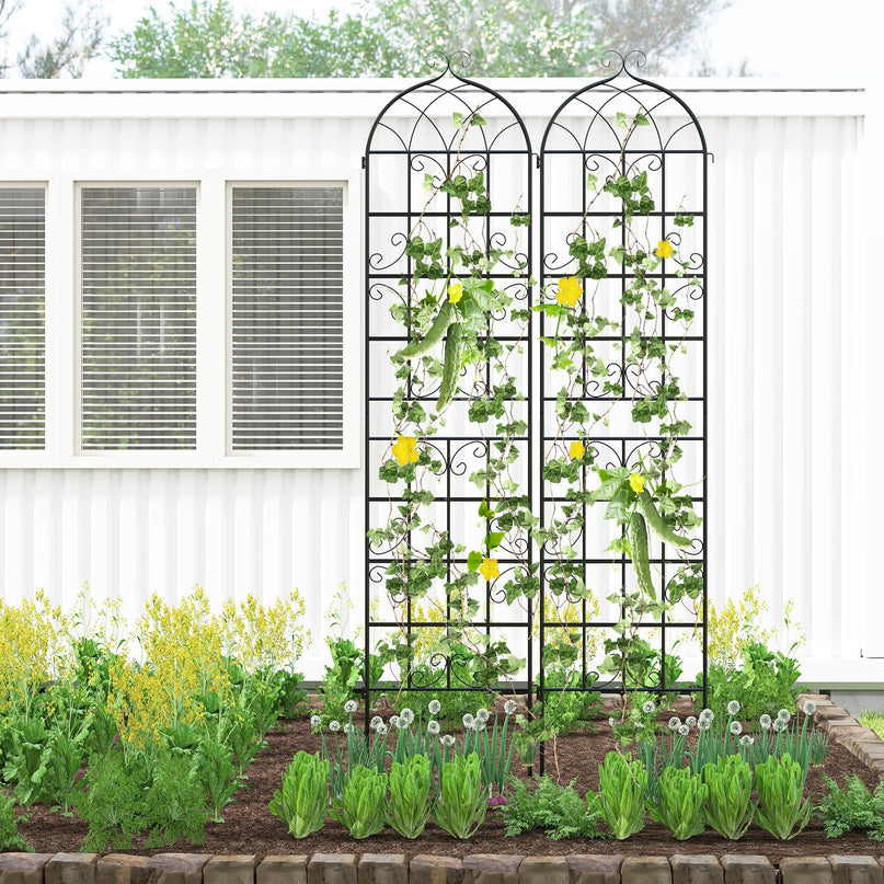 Treillis de jardin en métal Giantex 86"x20" pour plantes grimpantes d'extérieur (lot de 2/4)
