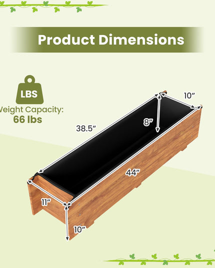 Giantex Wood Raised Garden BedRectangular Planter Box w/Drainage Hole