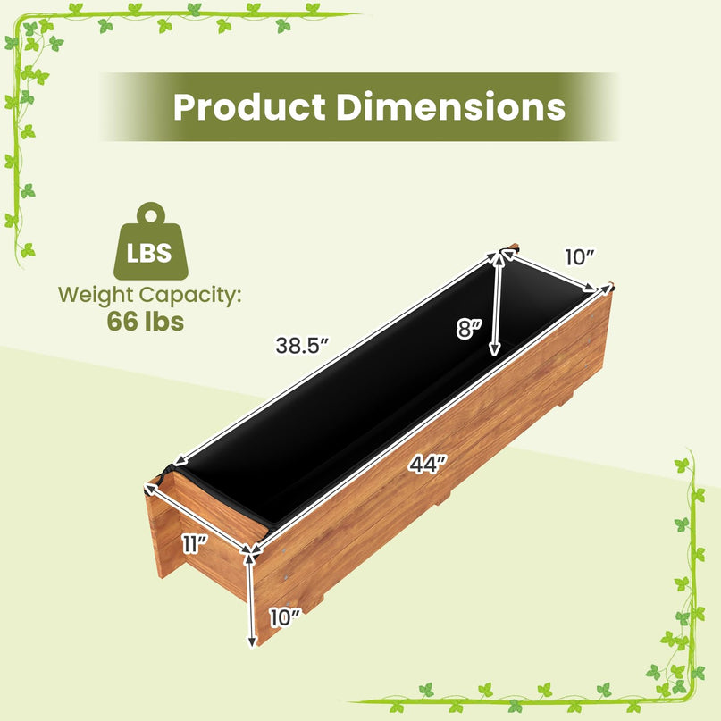 Giantex Wood Raised Garden BedRectangular Planter Box w/Drainage Hole