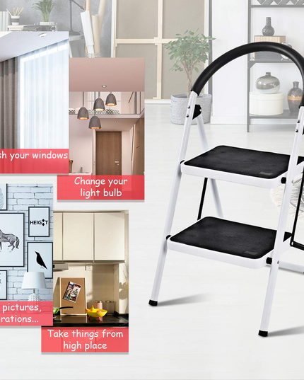 Giantex 2 Step Ladder Folding Step Stool Platform Home Kitchen Tool Multiuse Stepladder