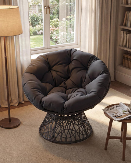 Giantex Wicker Papasan Chair with Soft Thick Cushion（ 41.5"W）