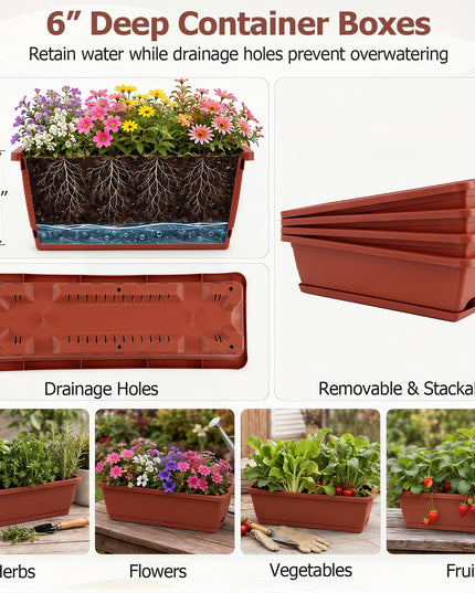Giantex 4-Tier Vertical Garden Planter for Herbs Vegetables Flowers Fruits Indoor Outdoor