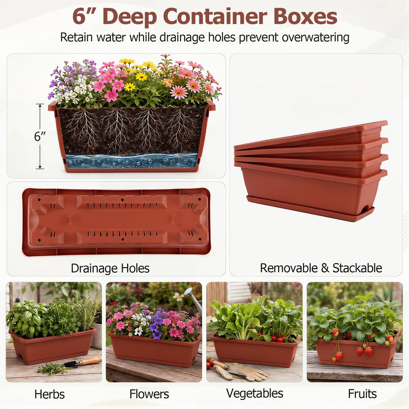 Giantex 4-Tier Vertical Garden Planter for Herbs Vegetables Flowers Fruits Indoor Outdoor