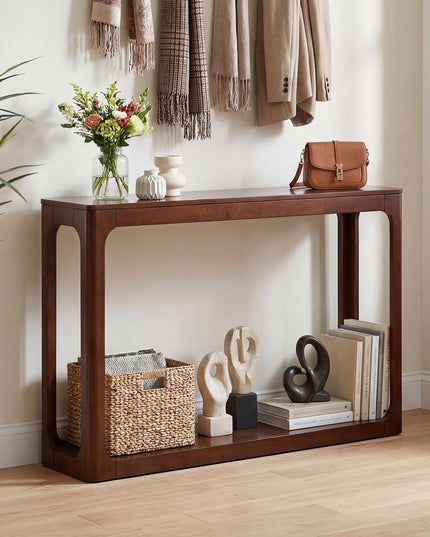 Giantex 47" Wood Console Table w/Solid Rubber Wood Frame
