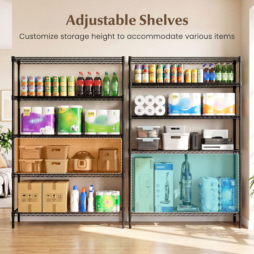 Giantex Heavy Duty Metal Shelving Unit for Kitchen Garage Pantry (48"L x 18"W x 72.5"H)