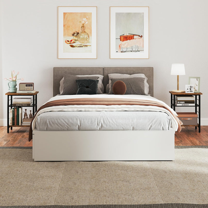 Giantex 3 Tier Side Table with Adjustable Mesh Shelf