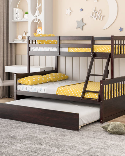 Twin Over Full Bunk Bed with Trundle - Giantex