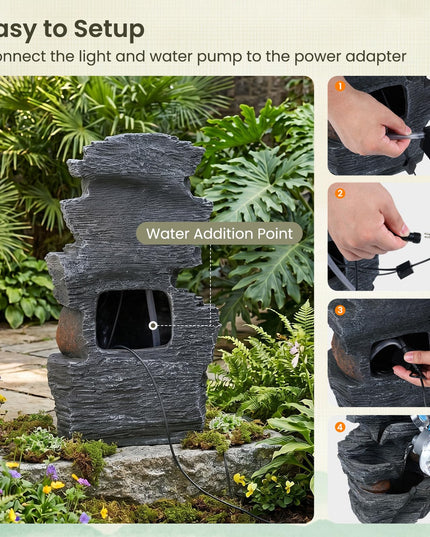 Giantex 5-Tier Water Fountain Outdoor