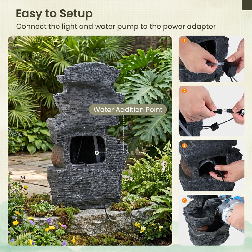 Giantex 5-Tier Water Fountain Outdoor