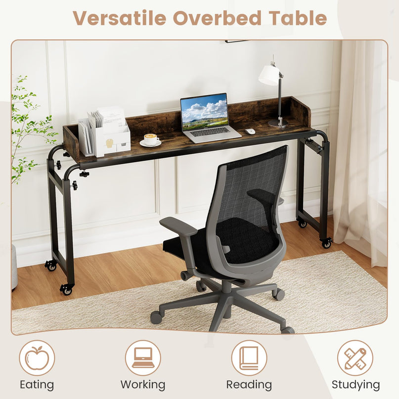 Giantex  81" Queen Size Bed Desk with Adjustable Height and Length