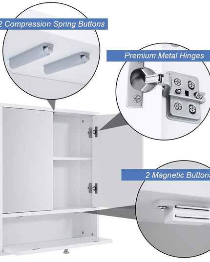 Giantex Bathroom Cabinet Wall Mounted Mirrored Storage Organizer