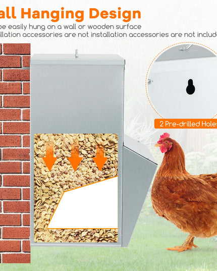 Giantex 50 lbs Galvanized Chicken Feeder