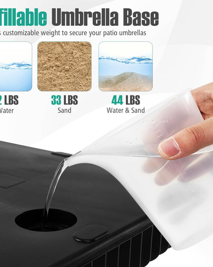 Giantex 44 lbs HDPE Square Fillable Umbrella Base