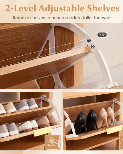 Banc de rangement pour chaussures Giantex avec 2 tiroirs basculants