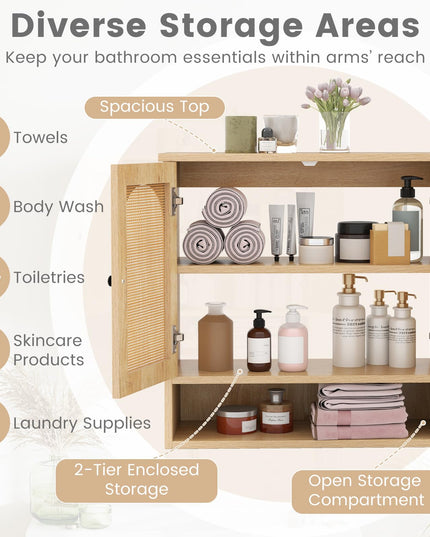 Giantex Rattan Bathroom Medicine Cabinet