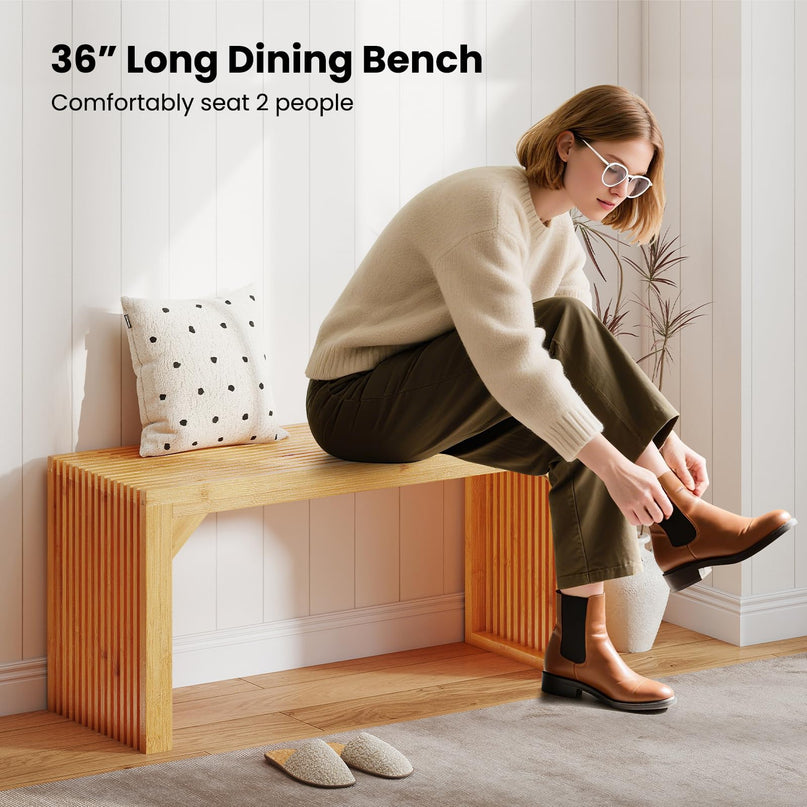 Giantex Modern Kitchen Table Bench for Dining Living Room Bedroom Bathroom Hallway Front Door End of Bed