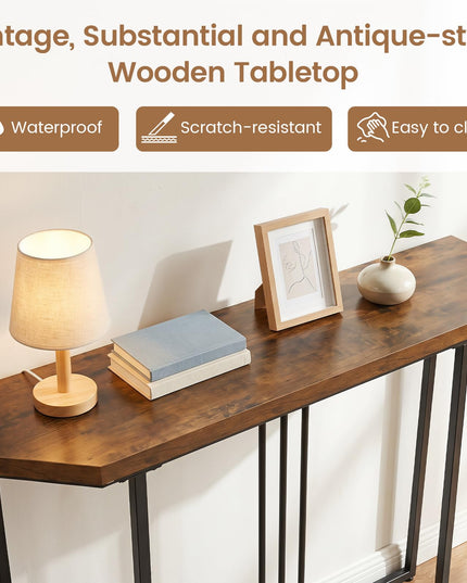 GIANTEX Modern Gold Console Table 44" Narrow Entryway Table